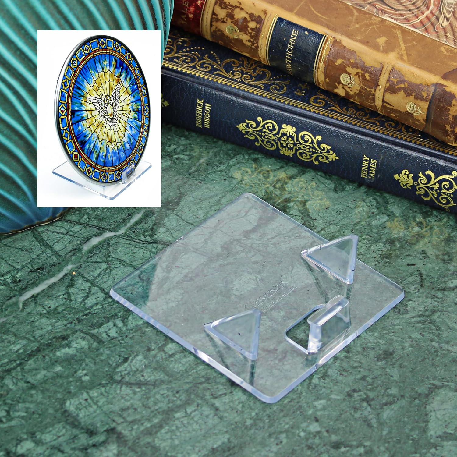 Stained Glass Panel - The Holy Spirit Round Stained Glass Window Hangings - Art Glass Window Treatments