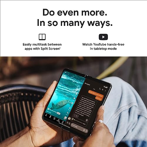 Google Pixel Fold - Verizon Android 5G Smartphone with Telephoto Lens and Ultrawide Lens - Foldable Display - 24-Hour Battery - Obsidian - 256 GB (Renewed)