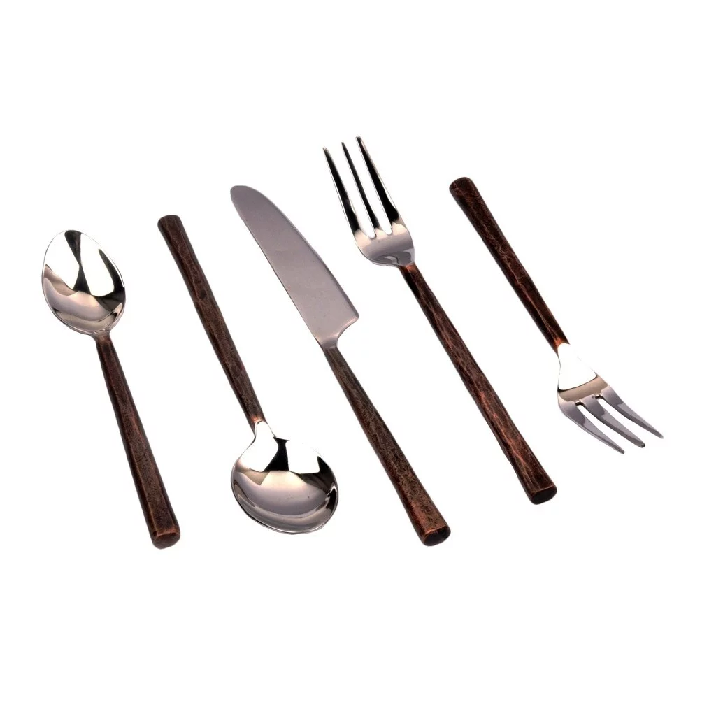 Inox  Copper Antique Sundundance Design 20-piece Flatware Set