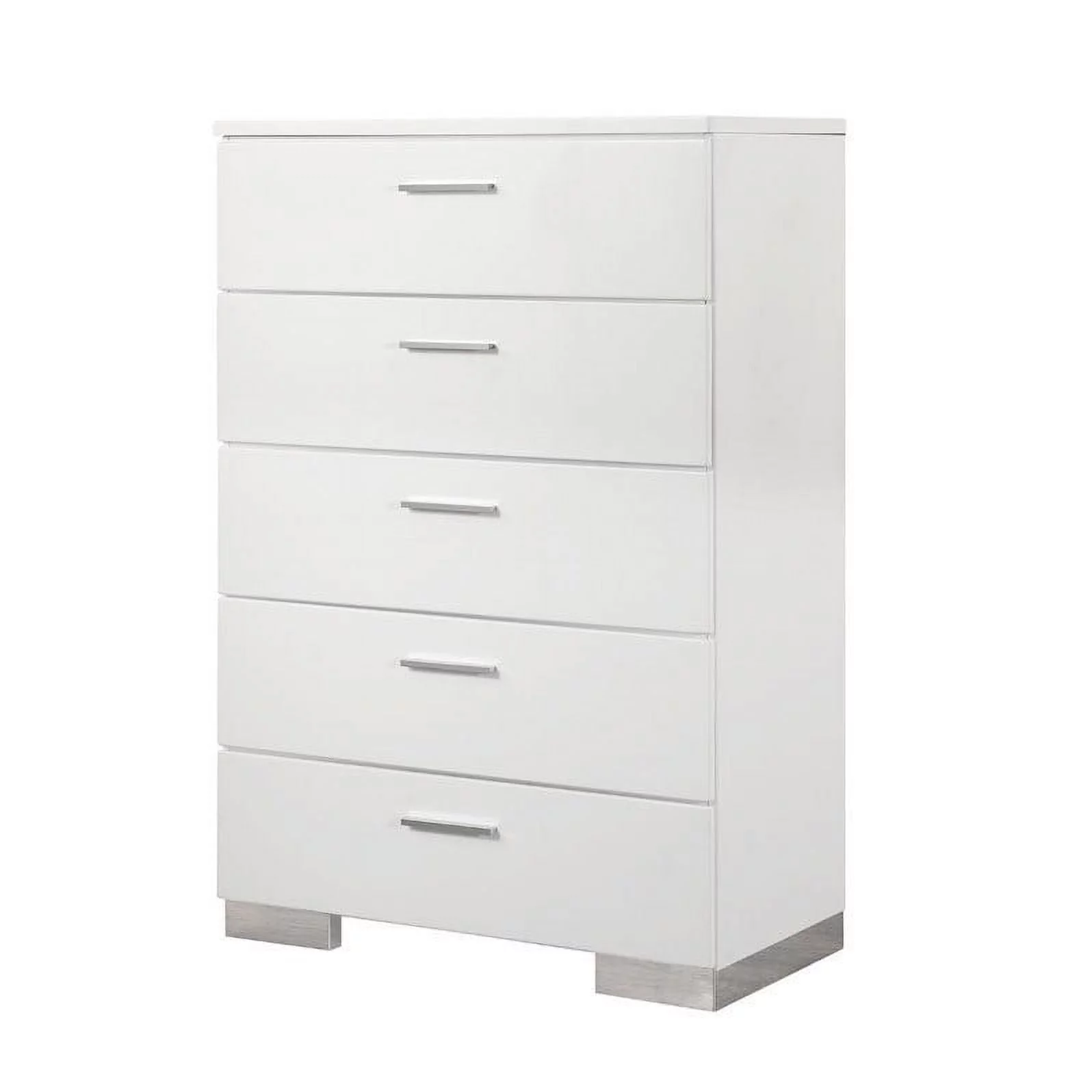 Coaster Felicity 2PC Simple Chest and 2 Drawer Nightstand in White