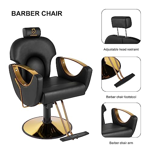 Reclining Barber Chair Salon Chair Height Adjustable Hydraulic Chair Barber Chairs Salon Hydraulic Recliner Chair Hydraulic Pump Profession Shampoo Chair Beauty Salon - Pink