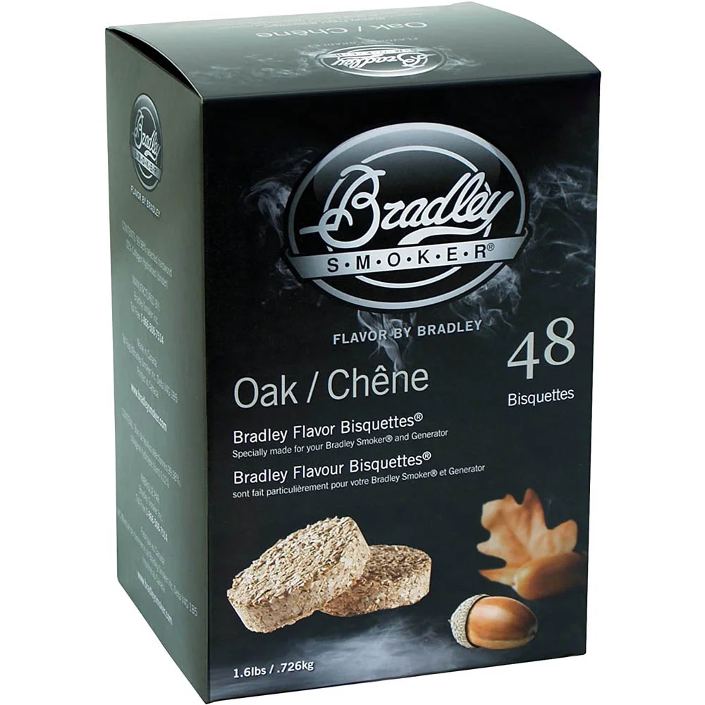 Bradley Smoker Oak Flavor Wood Smoking Bisquettes 48 Pack BTOK48