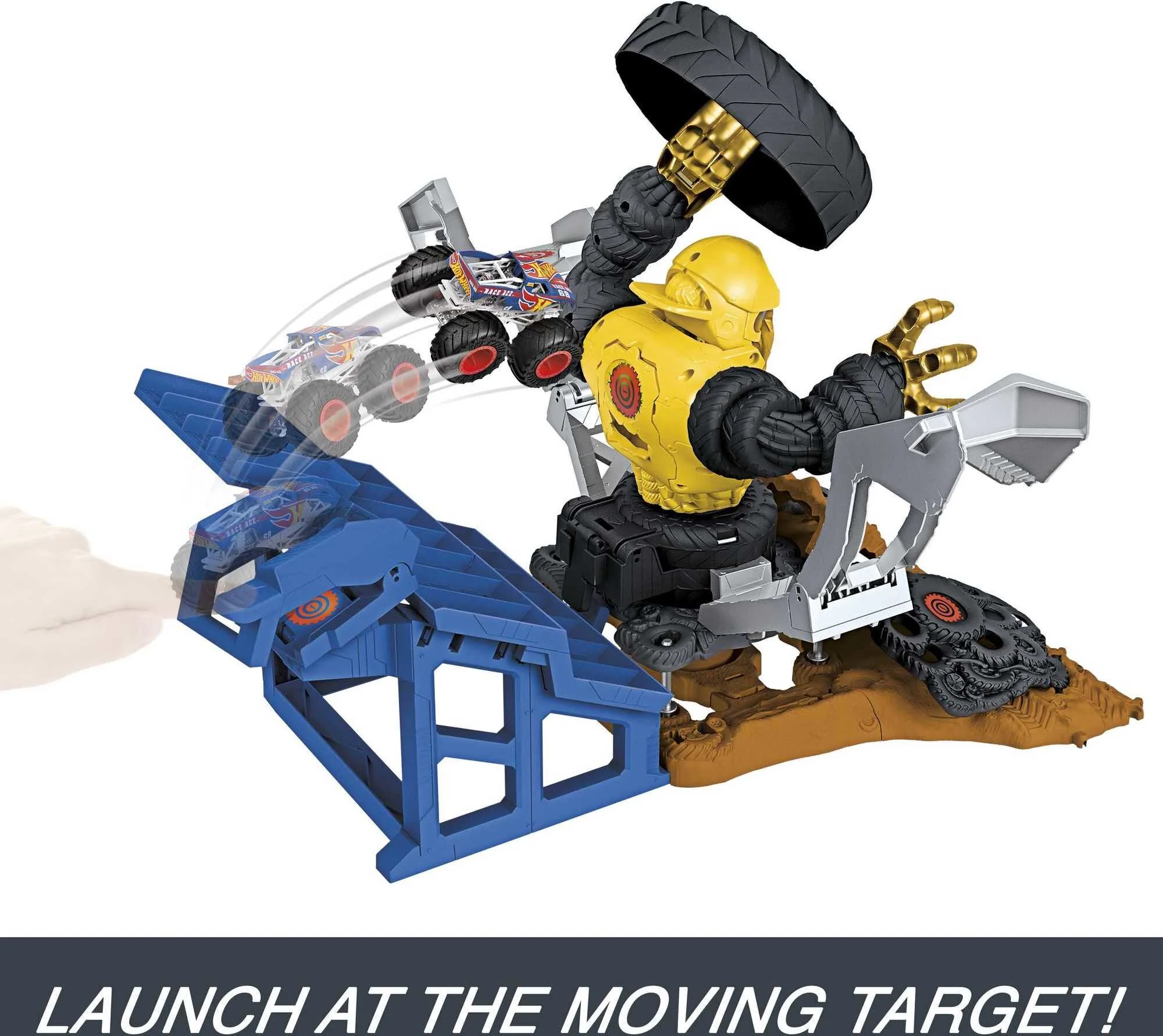 Hot Wheels Monster Trucks Arena Smashers Mega-Wrex vs. Crushzilla Takedown Playset