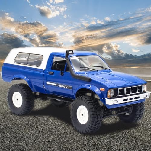 Mostop RC Crawler Truck, C24 Pickup Truck with LED Light, 4x4 Off-Road RC Rock Crawler,2.4Ghz Remote Control Car All Terrain Truck Crawler,Throttle & Steering Control,2 Batteries, Ideal Gift