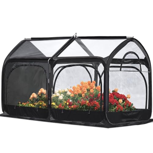 Quictent Greenhouse for Outdoors, Mini Quic-Setup Portable Flower Garden Plant Kit Outside, Heavy Duty Eco-friendly Fiberglass Pop-up Frame and Durable Cover W/ Screen Window, 8.2x4.1x4.4 FT, Green
