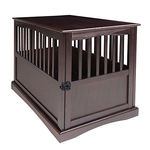 Casual Home Wooden Medium Pet Crate, End Table, Espresso