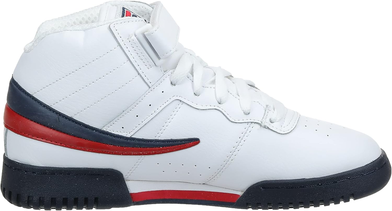 Fila Men's f-13v lea/syn Fashion Sneaker, White/Navy/Red, 10 M US