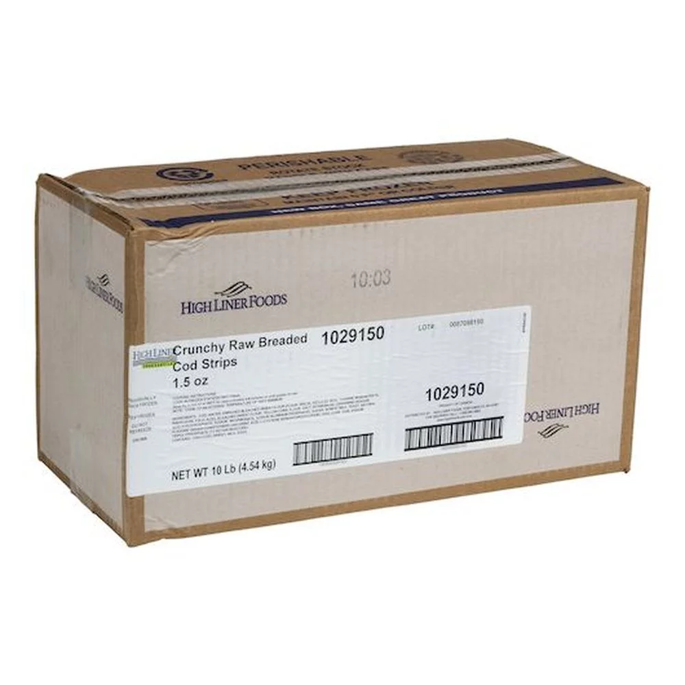 High Liner Foods 1.5 Ounce Crunchy Raw Breaded Cod Strip, 5 Pound -- 2 per case