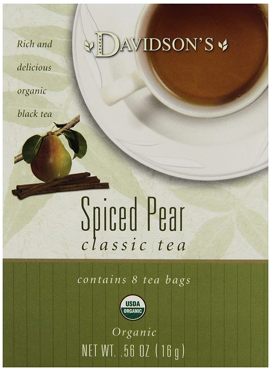 Davidsons Tea Spiced Pear, 8-Count Tea Bags (Pack of 12)