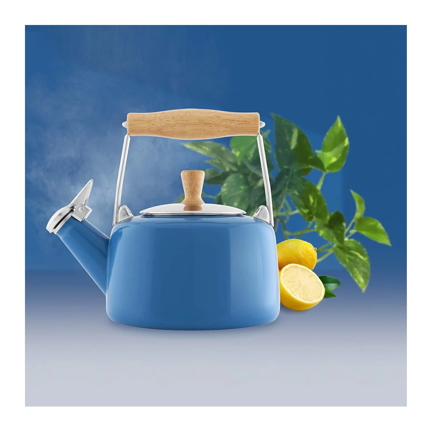 Chantal 1.4-Quart Enamel-on-Steel Sven Tea Kettle (Blue Cove)