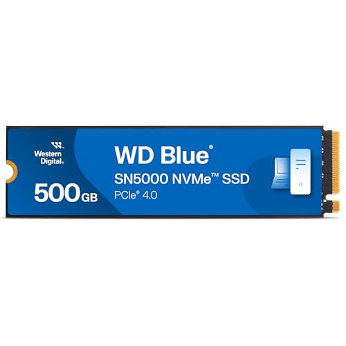 Western Digital 4TB WD Blue SN5000 NVMe Internal Solid State Drive SSD - PCIe Gen 4.0, M.2 2280, Up to 5,500 MB/s - WDS400T4B0E