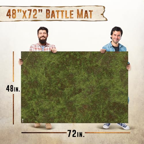 Battle Game Mat - 48x48 - Dungeons Tabletop Dragons Dice Role Playing Map - Wargaming RPG Warfare 40k Flames War - Reusable Miniature Figure Board Games - Warhammer Gaming Vinyl Mat