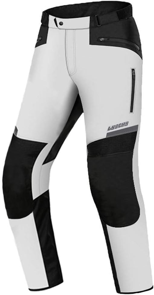 Motorcycle Jacket Pants Suit Cold-Proof Waterproof Winter Men Motorbike Riding Moto Jacket Protective Gear Armor 602 Gray Pants 4XL