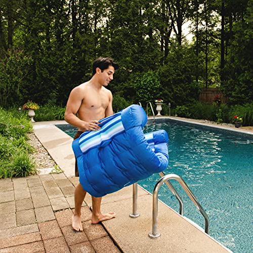 Big Joe Kona Hammock No Inflation Needed Pool Lounger with Headrest, Quick Draining Fabric, 4 feet Big