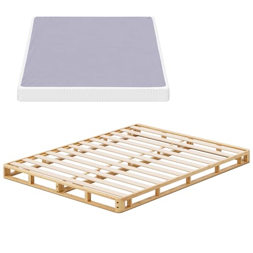 ZINUS Edgar 4 Inch Wood Box Spring, Mattress Foundation, Sturdy Wood Structure, Low Profile, Easy Assembly, King