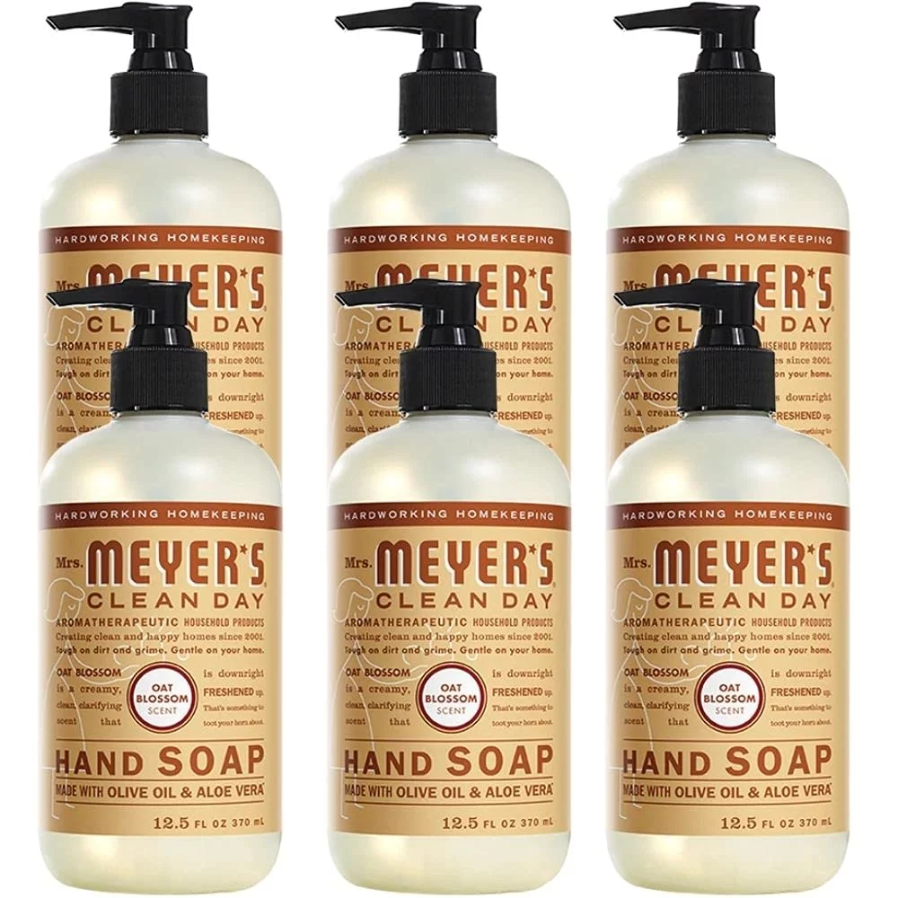 Moisturizing Liquid Hand Soap Soothing Clean, Made with Essential Oils, Cruelty Free Cleanser that Washes Away Dirt, Oat Blossom Scented, 12.5 FL OZ Bottle, 6 Bottles