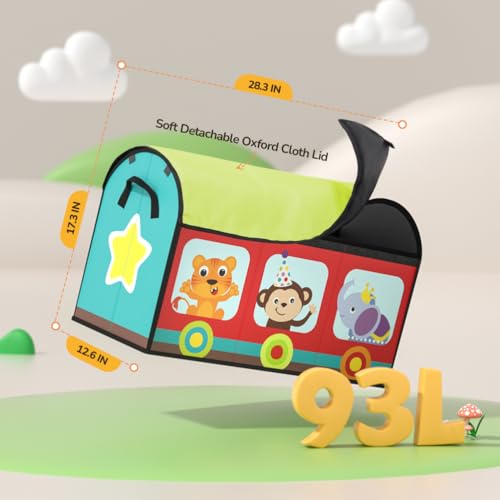 Extra Large Toy Box, Collapsible Sturdy Toy Storage Organizer with Lids, Dinosaur Storage Box for Boys Girls, 42