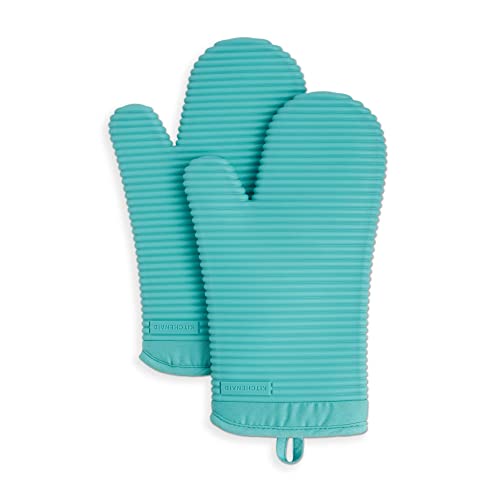 KITCHENAID Ribbed Soft Silicone Oven Mitt 2-Pack Set, 7.5