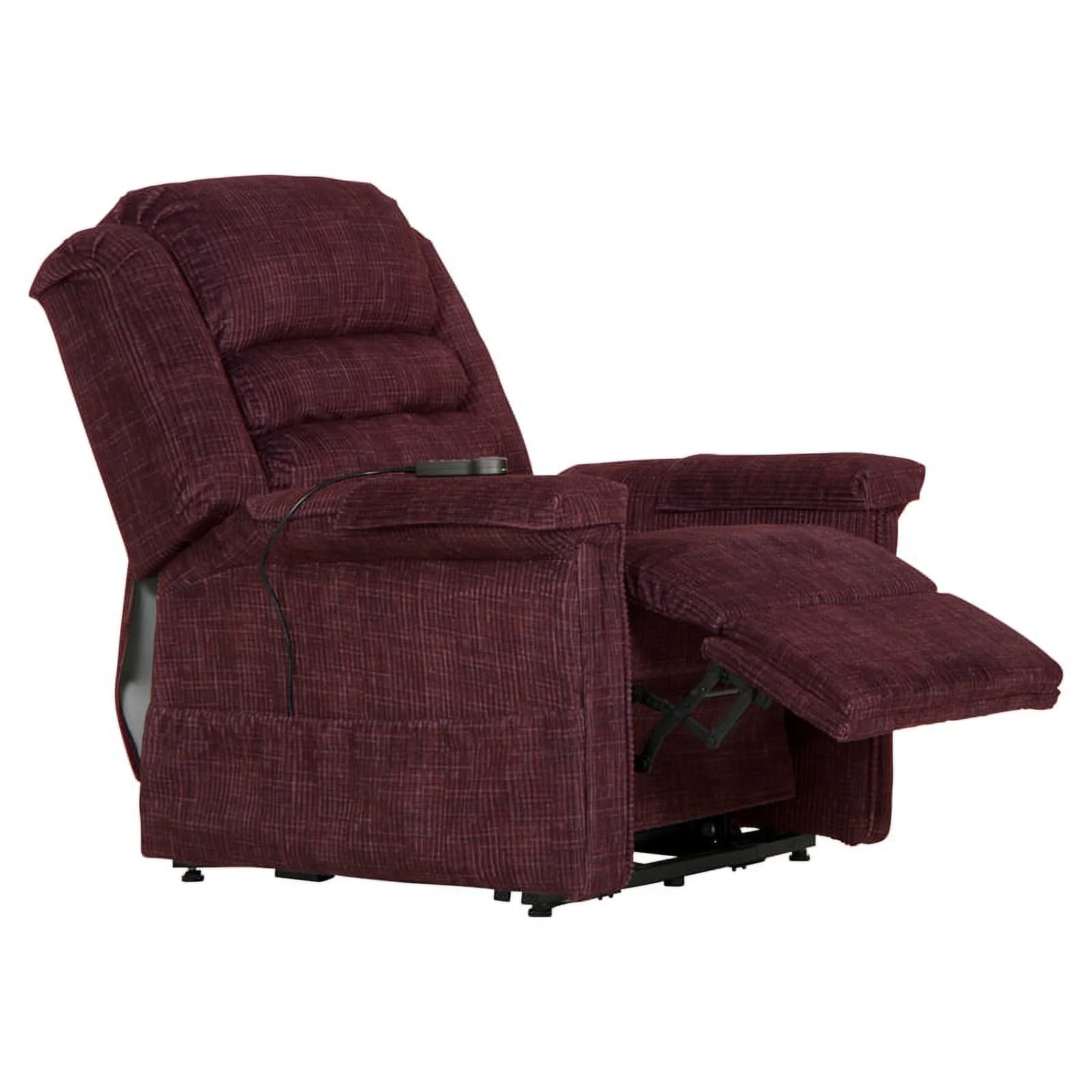 Catnapper Buckner Power Lift Assist Recliner in Red Polyester Fabric
