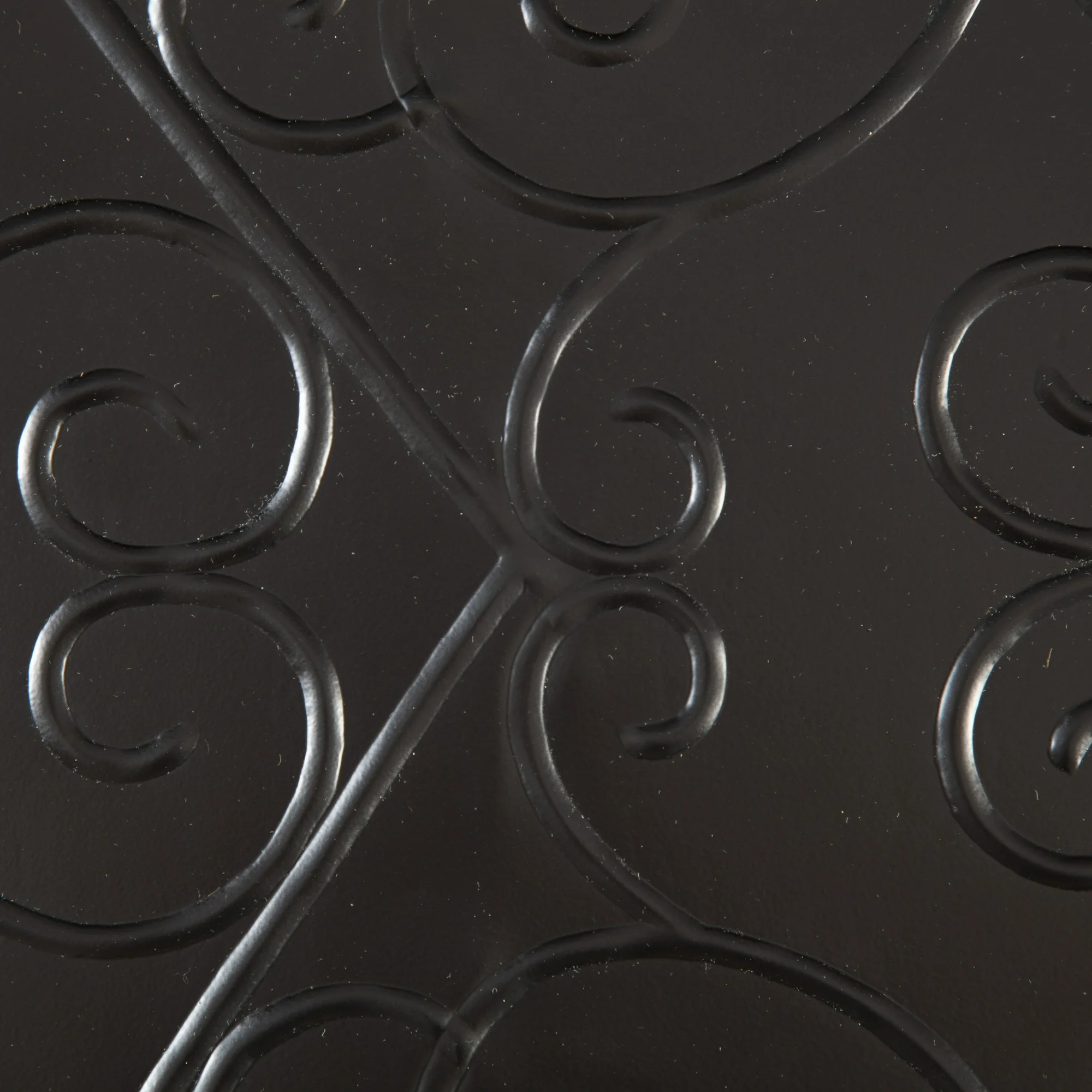 Black Metal Boot Tray with Tan & Black Chevron Coir Insert