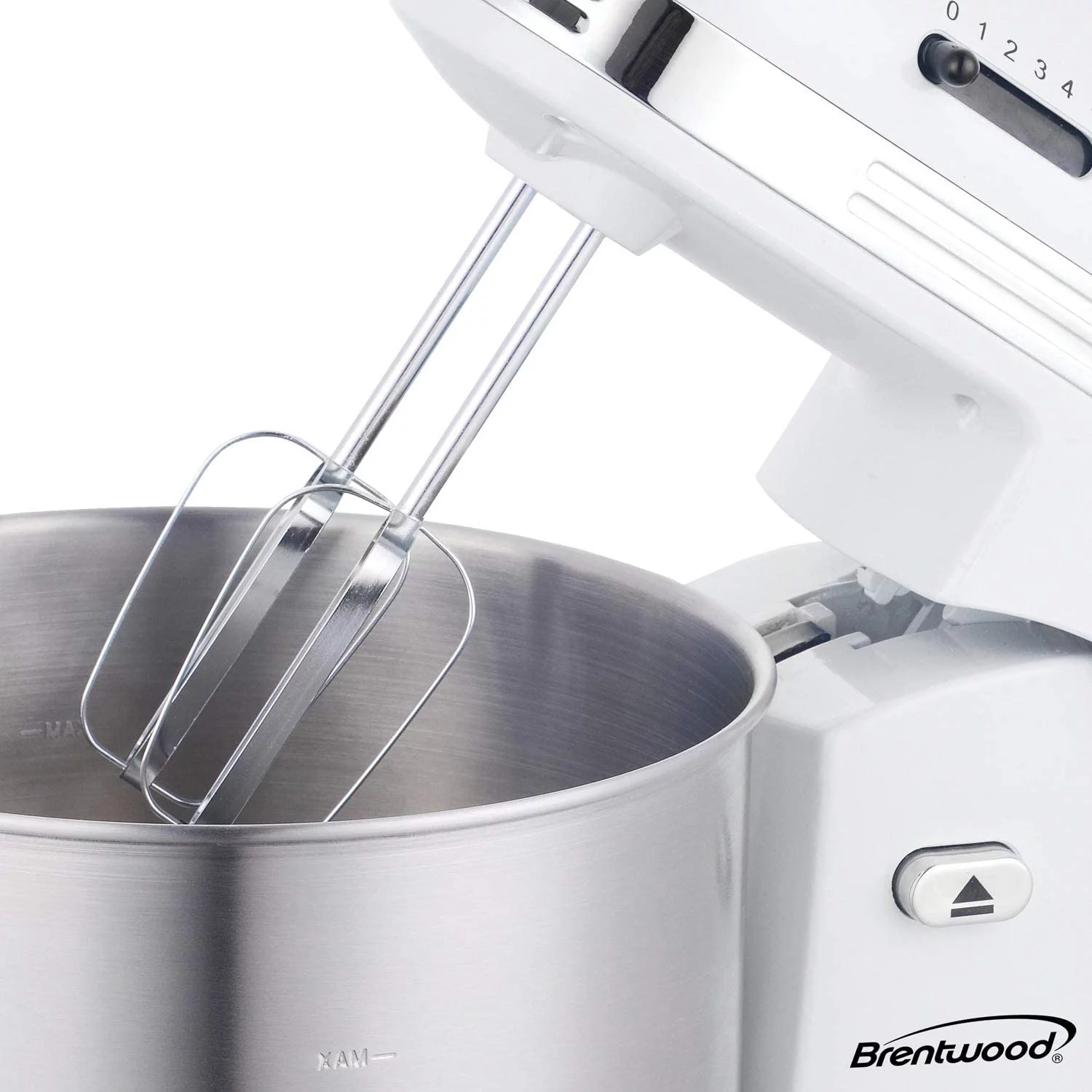 Brentwood SM-1162W 5-Speed Stand Mixer with 3.5 Qt Stainless Steel Mixing Bowl, White
