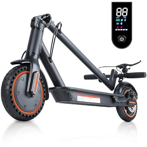 Electric Scooter for Adults, 8.5” Solid Tires, 500W Motor, Up to 19 MPH, 21 Miles Range Commuter Escooter, with Dual Brake System, APP, LED Display, Cruises Control, Foldable E-Scooter
