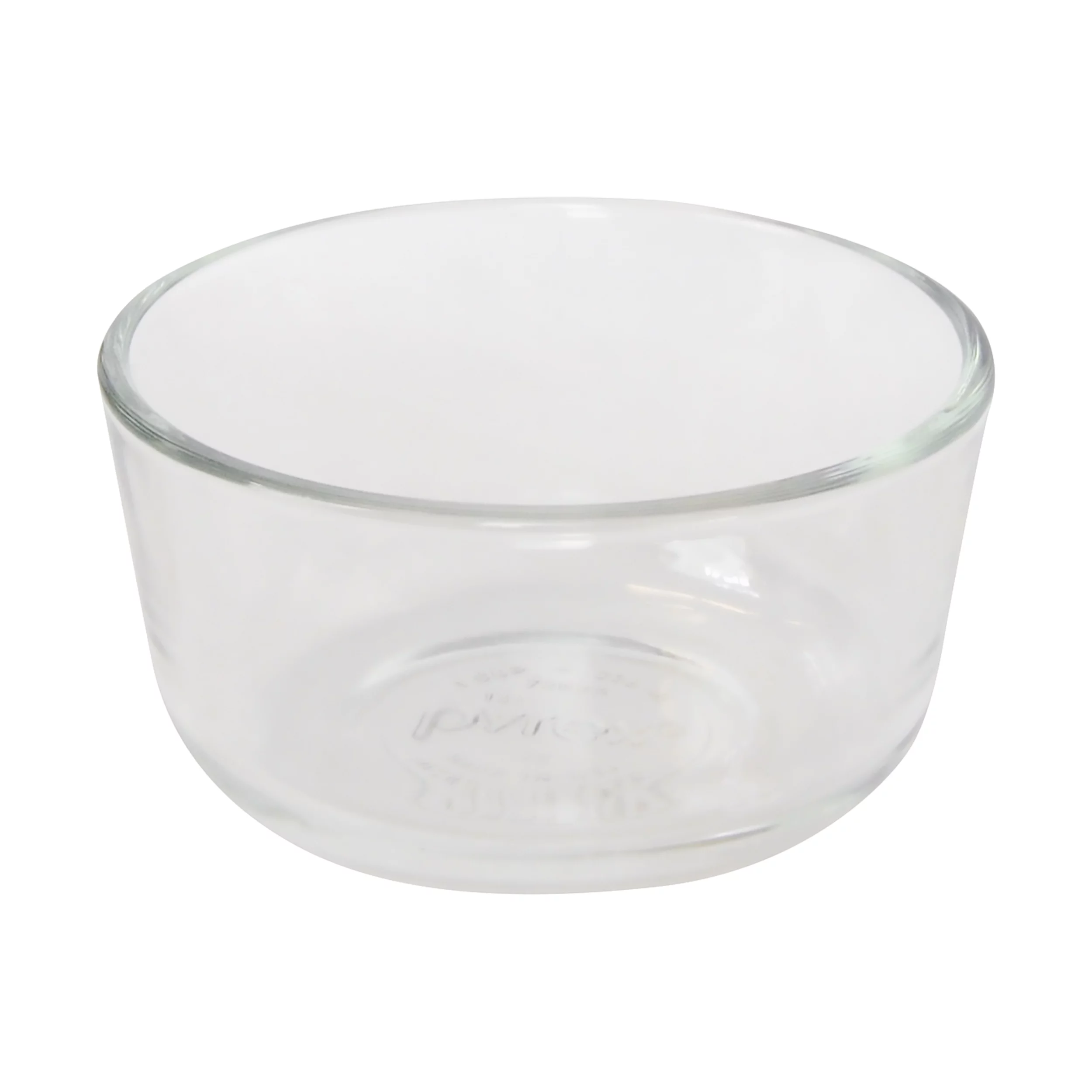Pyrex 7202 1-Cup Clear Round Glass Food Storage Bowl and 7202-PC Blue Plastic Lid (2-Pack)