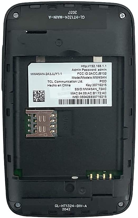 Alcatel LINKZONE Version 2021 MW45AN | Mobile WiFi Hotspot | 4G LTE Router | Up to 150Mbps | Connect Up to 10 Devices | Create A WLAN Anywhere (AT&T, T-Mobile, Metro, Cricket, Latin America) - Black