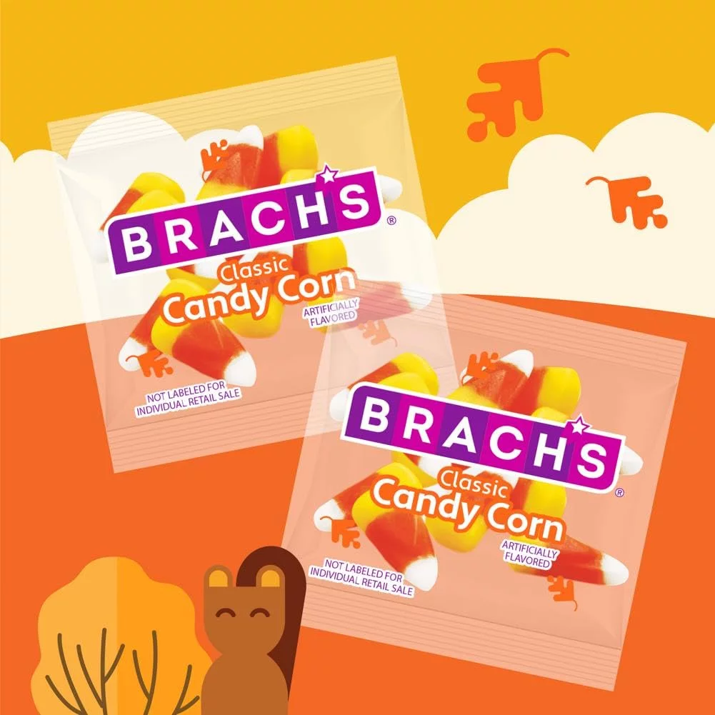 Brach’S Classic Candy Corn, 60 Mini Pouches | Bulk Halloween Candy, Individually Wrapped Trick Or Treat Packs