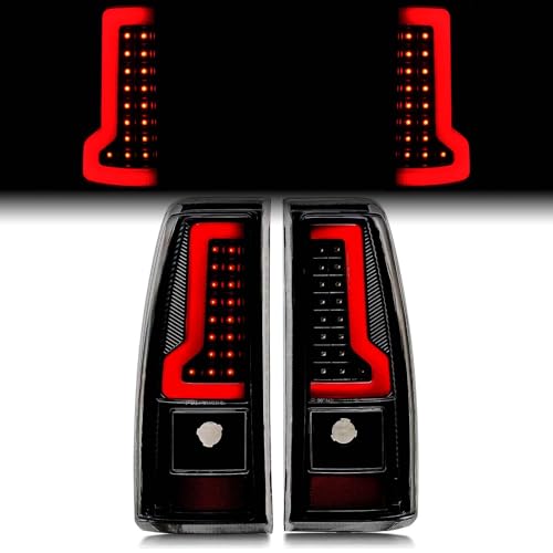 Headlights Assembly with LED Sequential Signal Compatible with 2003 2004 2005 2006 Chevy Silverado Avalanche 1500 2500 3500, Black Housing Clear Reflector