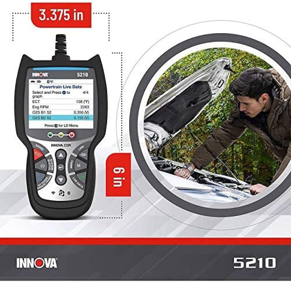 INNOVA 5210 - Newest 2022 OBD2 Diagnostic Code Scanner - Read/Erase ABS Codes, Reset Oil Lights, Live Data, Battery/Charging System Test