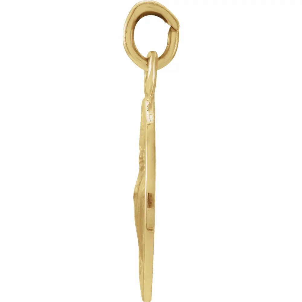 Pendant Necklace 14k Yellow Gold 12mm Polished Round St. Jude Thaddeus Medal Jewelry Gifts for Women