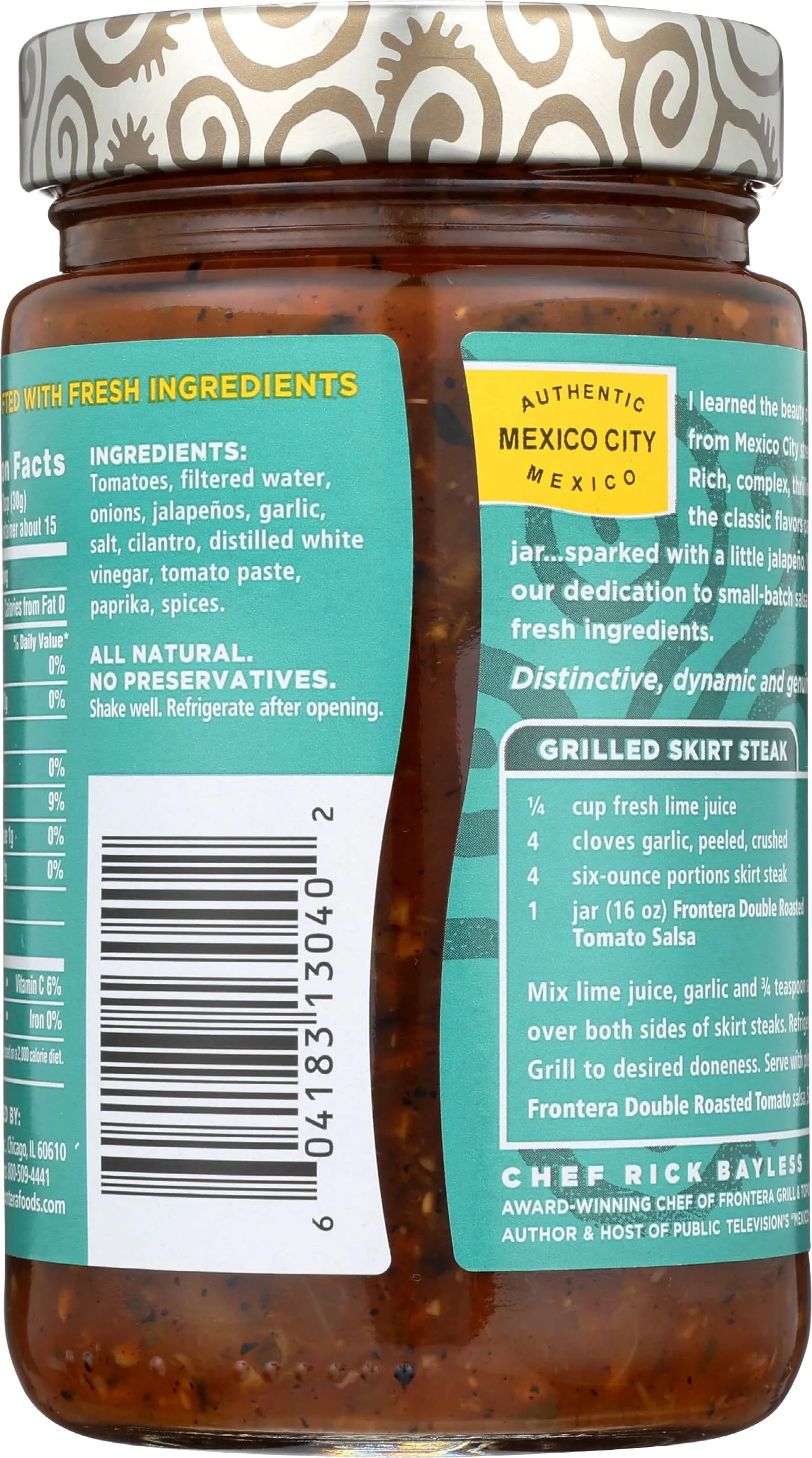 Frontera Foods Inc. Salsa, Med Dbl Rst Tomato, 16-Ounce (Pack of 6)