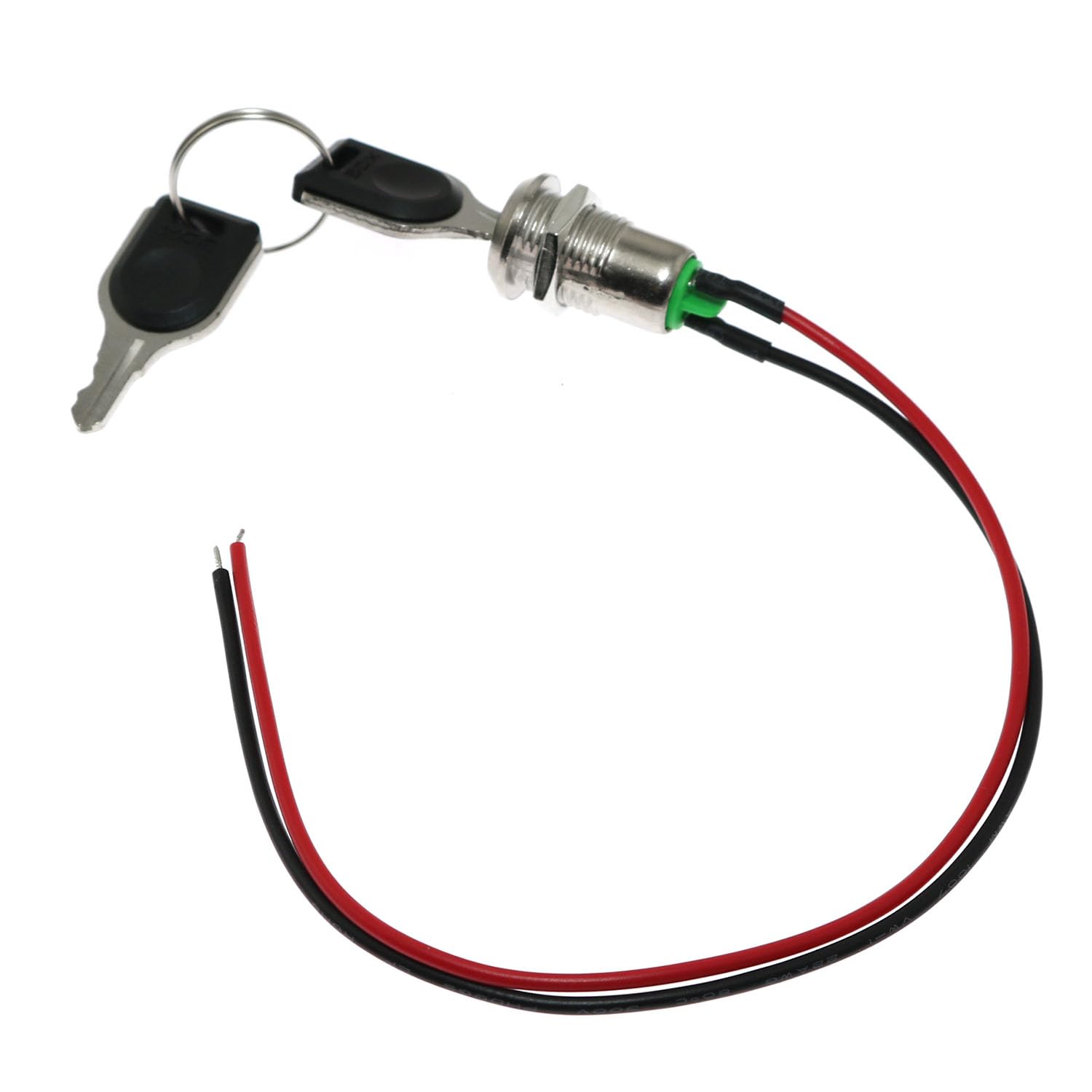 Maxmoral 2PCS Switch Metal Key Lock 12mm Pre Wired Maintenance Lock Key Switch Rotary Self Locking Double Belt Line Two Gear Suitable for Electric Bicycle Valve Mouth Lock Beach Car Electric Scooter