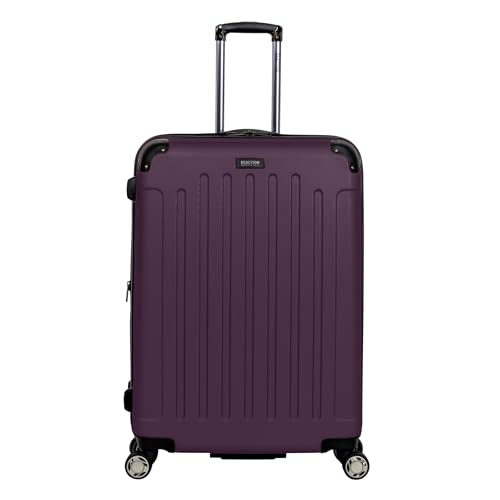 Kenneth Cole REACTION Renegade Luggage Expandable 8-Wheel Spinner Lightweight Hardside Suitcase, Navy Blue, 20-Inch Carry On