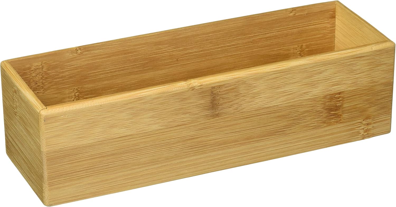 Lipper International 8381 Bamboo Wood Stacking Drawer Organizer Box, 9
