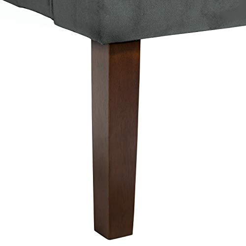 HomePop Velvet Swoop Arm Accent Chair, Suri Blue