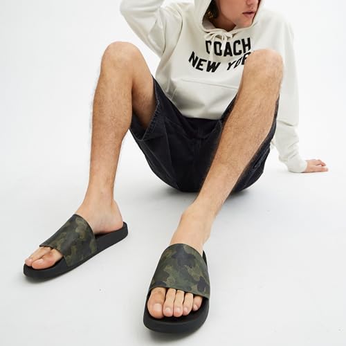 Coach Men's Signature Coated Canvas Pool Slide Sandal