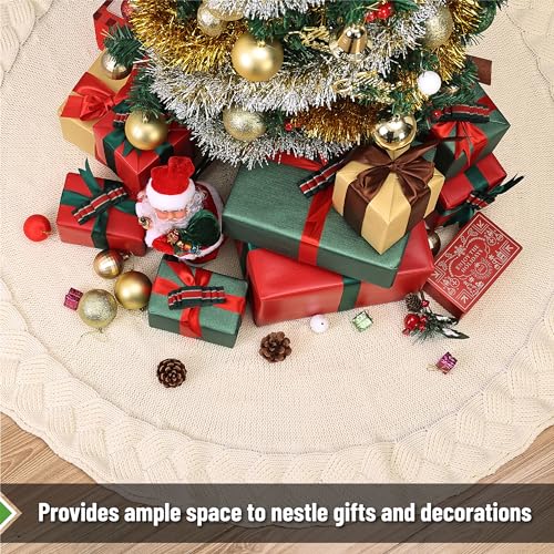 Mr. Pen- Christmas Tree Skirt 48 inches, Knitted Christmas Skirt Tree, Xmas Tree Skirt