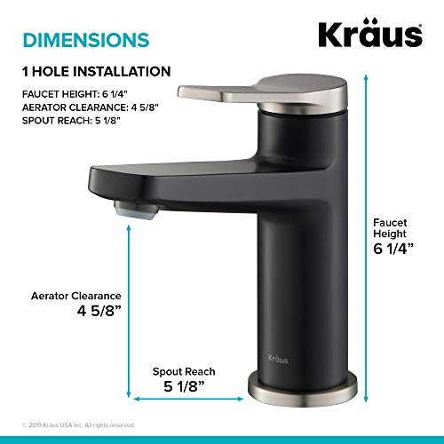 KRAUS Indy Single Handle One Hole Bathroom Sink Faucet in Chrome, KBF-1411CH