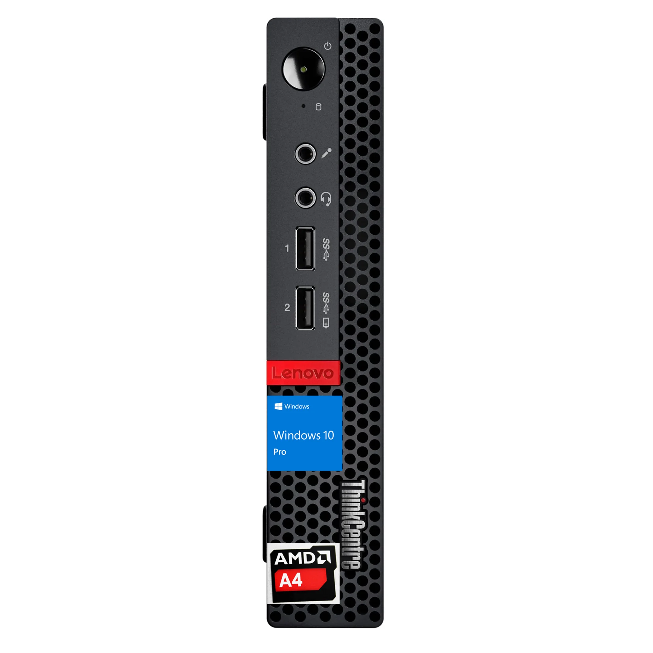 Lenovo ThinkCentre Business Mini Desktop, AMD-Dual Core Processor, 16GB RAM, 1TB SSD, Display Ports, RJ45, Wired Mouse, No Wi-Fi, Windows 10 Pro, Black