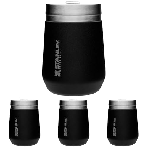 Stanley GO Everyday Wine Tumbler 10 oz | Press Fit Drink Through Lid | Beverage, Coffee, and Cocktail Cup | Insulated Stainless Steel Wine Glass | BPA-Free | Ash