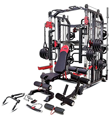 MiM USA Hercules EX Commercial All in One Gym Machine w/400 lb Weight Stack Jammer Arms Adj Bench Leg Press Leg Extension Arm Curl LAT Seat Complete Attachment