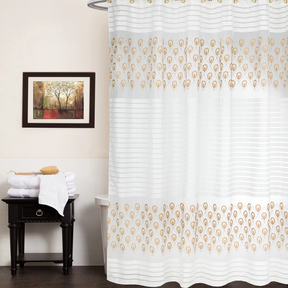 bed bath n more Seraphina Shower Curtain and Hooks Set or Separates Hooks