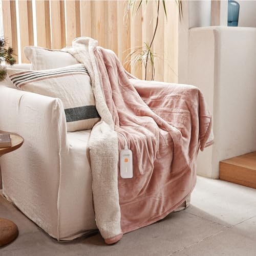 GOTCOZY Heated Blanket Electric Throw 50''X60''- Soft Silky Plush Electric Blanket with 4 Heating Level & 3 Hour Auto Off Heating Blanket, ETL Certified Machine Washable (Grey)