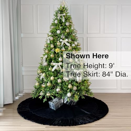 60-Inch Ruffled Velvet Christmas Tree Skirt with Foam Padding, Nylon Backing and Lace-Up Tie Closure, Burgundy