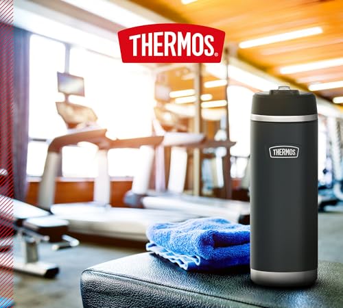 Thermos ICON Insulated Drinking Bottle with Straw, 0.71 L, Sandstone Matt, Beige, 12 Hours Cold, Stainless Steel, Thermos Flask, Dishwasher Safe, BPA-Free