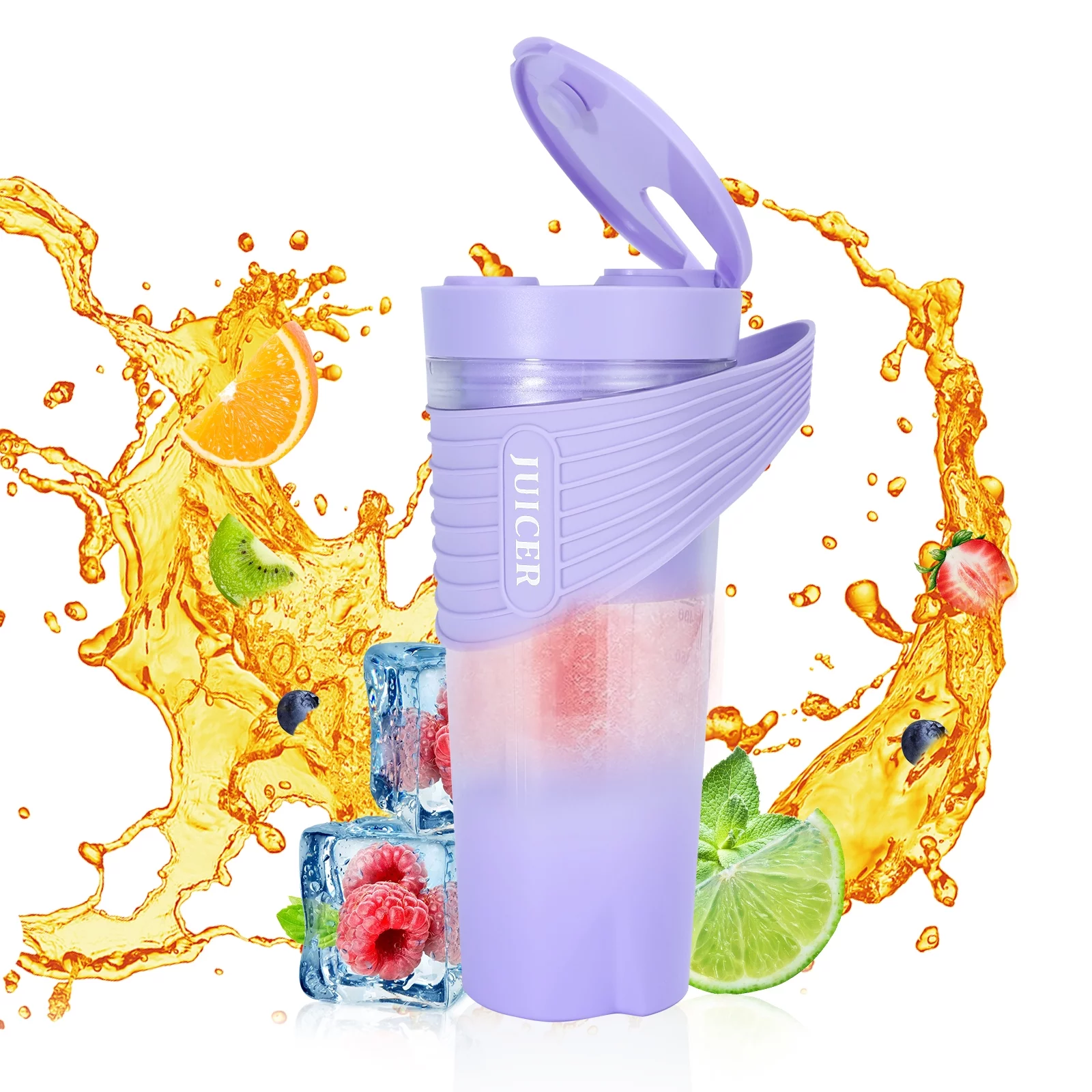 Tomshoo Powerful 22000r/m Portable Blender 460ml Rechargeable Juicer Cup for Traveling Gym Office