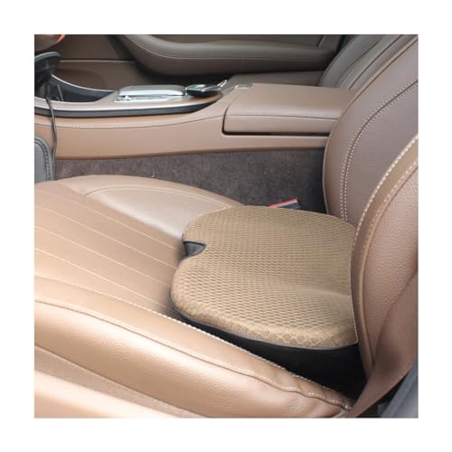 Car Seat Cushion, Auto Memory Foam Wedge Seat Pad, Sciatica Tailbone Low Back Pain Relief Pillow for Driver, Breathable Non Slip Orthopedic Support Pad, Car Accessories (Beige)