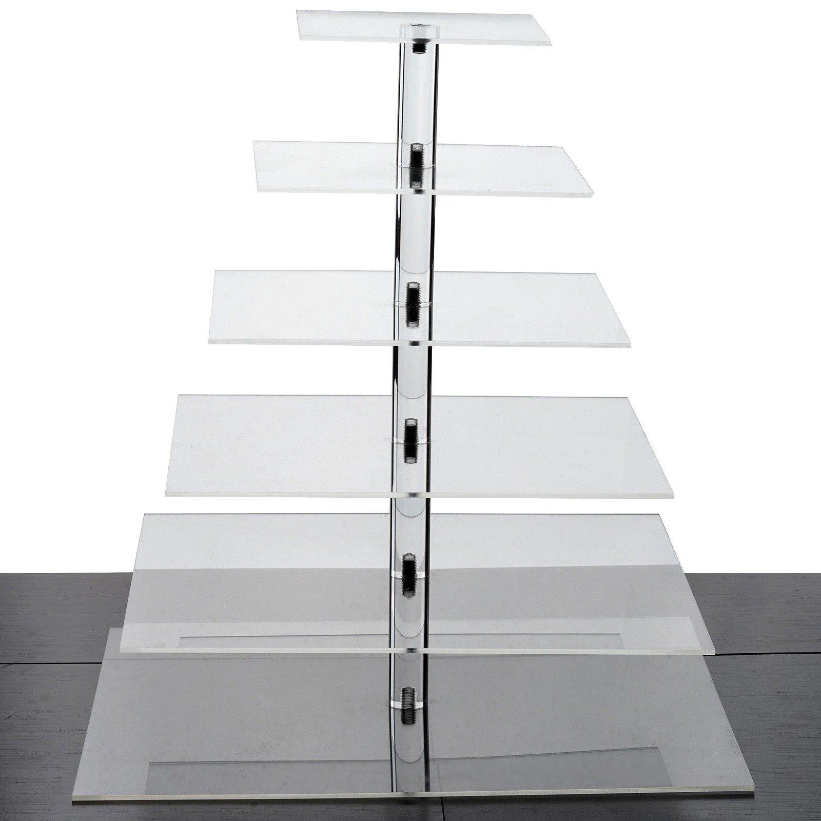Efavormart 6 Tier Square HEAVY DUTY Acrylic Crystal Glass Clear Cupcake Dessert Decorating Stand For Wedding Birthday Party Dessert